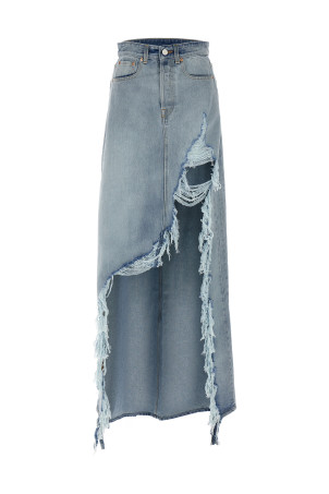 VETEMENTS 'Destroyed Denim Maxi Skirt' юбка Синий WA66SK510LLIGHTBLUE VETEMENTS 'Destroyed Denim Maxi Skirt' юбка Синий WA66SK510LLIGHTBLUE