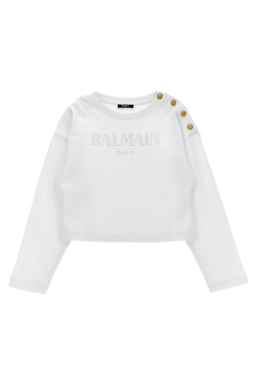 Світшот BALMAIN KIDS 'Balmain Vintage' Білий BW4B00Z0081100 Світшот BALMAIN KIDS 'Balmain Vintage' Білий BW4B00Z0081100