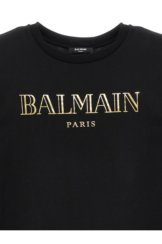 Футболка з логотипом чорна BALMAIN KIDS BW8A91Z0082930OR Футболка з логотипом чорна BALMAIN KIDS BW8A91Z0082930OR