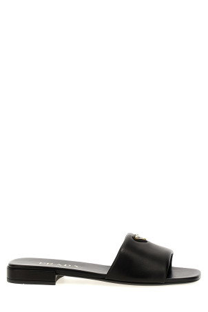 Кожаные сандалии с логотипом Черный PRADA 1XX714F0102DL8F0002 Кожаные сандалии с логотипом Черный PRADA 1XX714F0102DL8F0002
