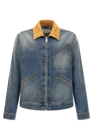 Suede denim jacket Blue Suede denim jacket Blue