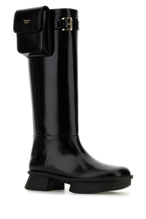Черные кожаные ботинки Black PRADA (1W983NFD040055) Черные кожаные ботинки Black PRADA (1W983NFD040055)