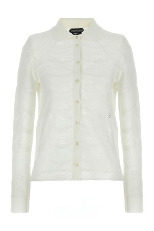 Ажурний кардиган Білий TOM FORD CAK373YAX844AW002 Ажурний кардиган Білий TOM FORD CAK373YAX844AW002