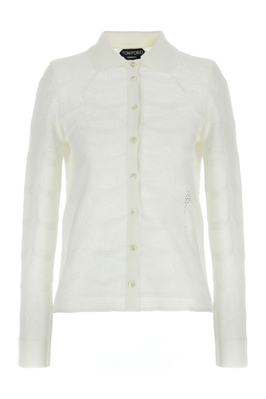Ажурний кардиган Білий TOM FORD CAK373YAX844AW002 Ажурний кардиган Білий TOM FORD CAK373YAX844AW002