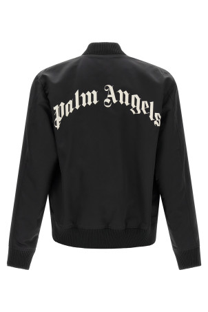 Куртка-бомбер PALM ANGELS 'Curved Logo' Черный PMEH033S25FAB00110101010 Куртка-бомбер PALM ANGELS 'Curved Logo' Черный PMEH033S25FAB00110101010