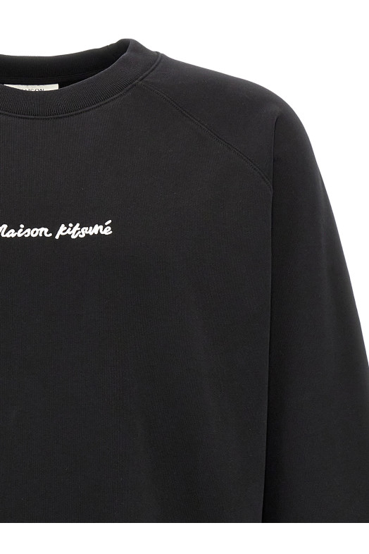 Світшот з вишивкою логотипу Чорний MAISON KITSUNE OM00309KM0001P199 Світшот з вишивкою логотипу Чорний MAISON KITSUNE OM00309KM0001P199