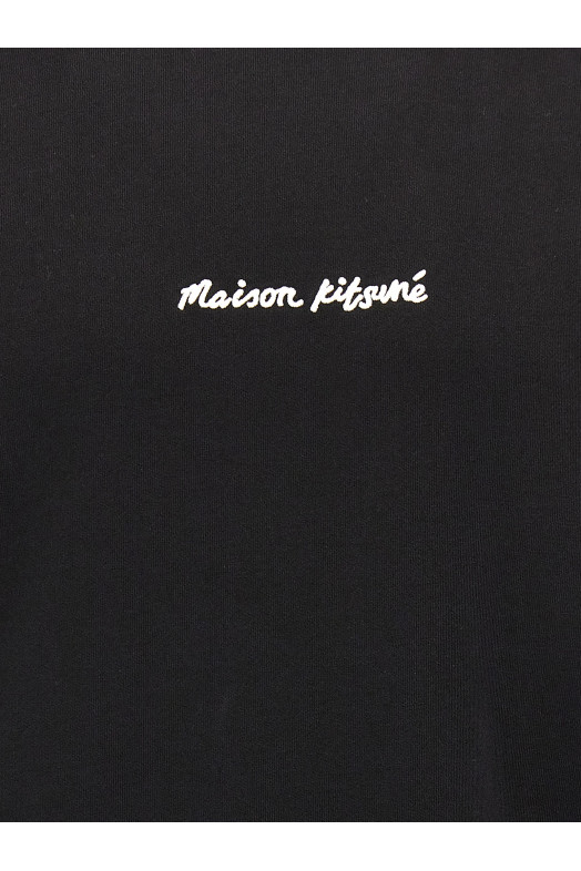 Світшот з вишивкою логотипу Чорний MAISON KITSUNE OM00309KM0001P199 Світшот з вишивкою логотипу Чорний MAISON KITSUNE OM00309KM0001P199