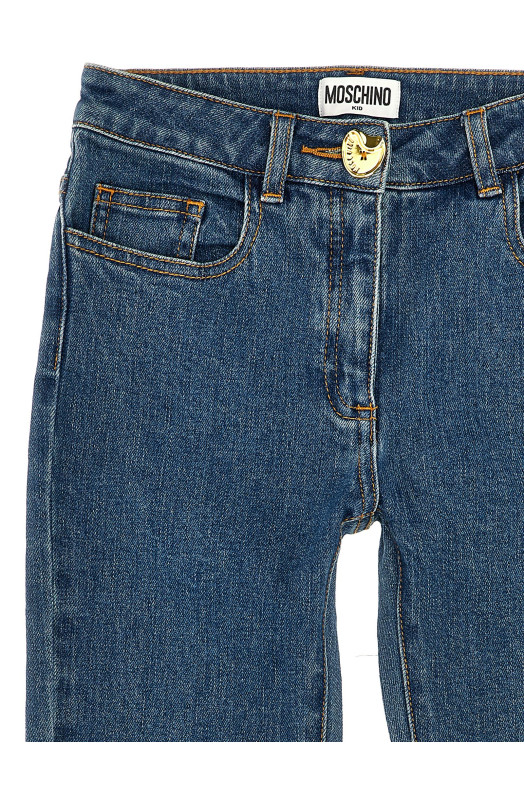 Джинсы с деталями на пуговицах Синий MOSCHINO KID TEEN HDP05IN0Z83MEDIUMBLUE