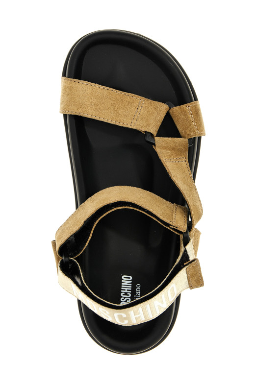 Замшеві босоніжки Бежевий MOSCHINO MA16254I1MME0104 Замшеві босоніжки Бежевий MOSCHINO MA16254I1MME0104