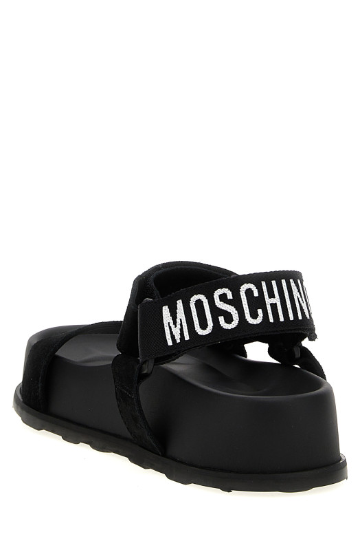 Замшеві босоніжки Чорний MOSCHINO MA16254I1MME0000 Замшеві босоніжки Чорний MOSCHINO MA16254I1MME0000