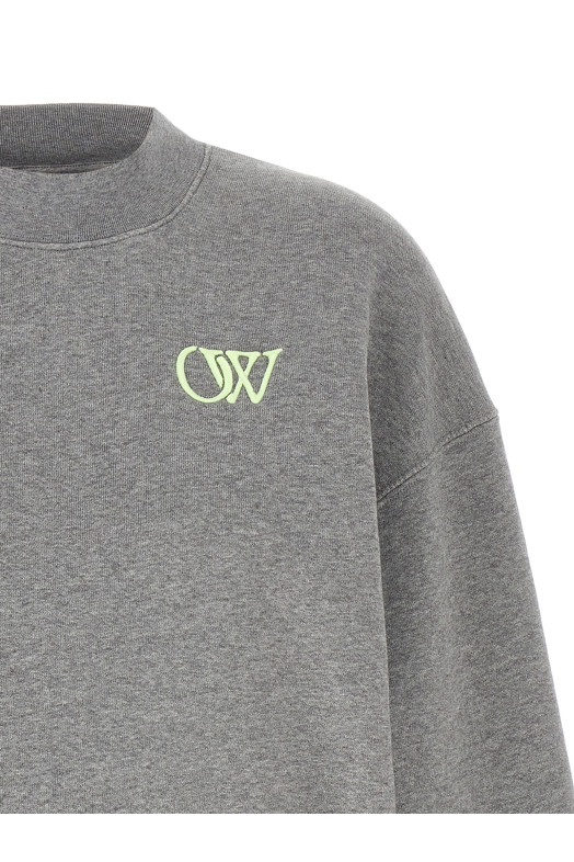 Толстовка с вышивкой OFF-WHITE 'Ow' Серый OWBA075S25FLE00405140514 Толстовка с вышивкой OFF-WHITE 'Ow' Серый OWBA075S25FLE00405140514