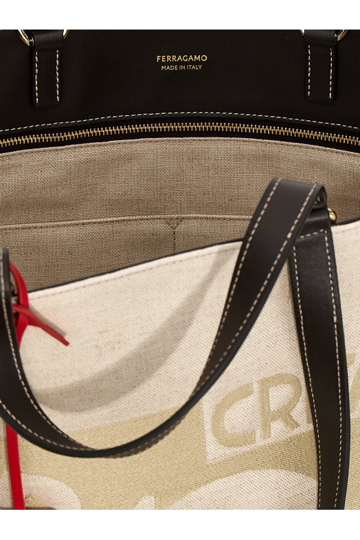 Сумка для покупок FERRAGAMO 'Tote bag L' бежевая 780199NATURALE Сумка для покупок FERRAGAMO 'Tote bag L' бежевая 780199NATURALE