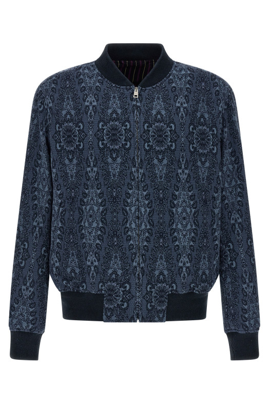 Жакардова куртка-бомбер Синій ETRO MRBA001699JJE14B0065 Жакардова куртка-бомбер Синій ETRO MRBA001699JJE14B0065