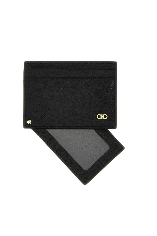 'Gancio' wallet + card holder set Black