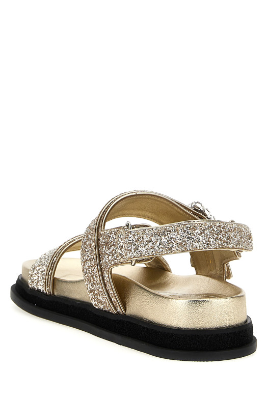 Босоніжки JIMMY CHOO 'Verity' Золото VERITYSANDALFLATGKNSANDCRYSTAL