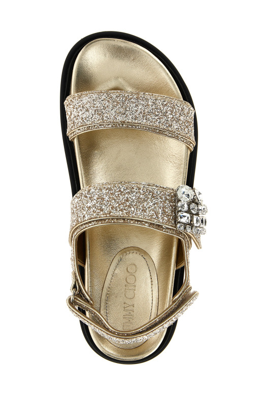 Босоніжки JIMMY CHOO 'Verity' Золото VERITYSANDALFLATGKNSANDCRYSTAL