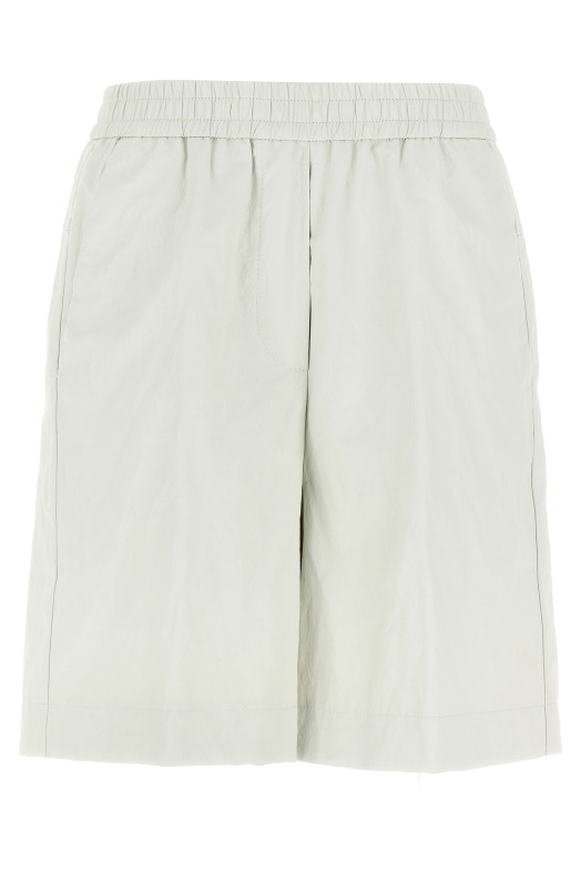 Leather-effect bermuda shorts White Leather-effect bermuda shorts White