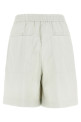 Leather-effect bermuda shorts White Leather-effect bermuda shorts White