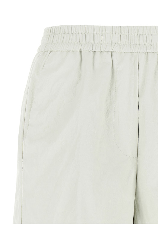 Leather-effect bermuda shorts White Leather-effect bermuda shorts White