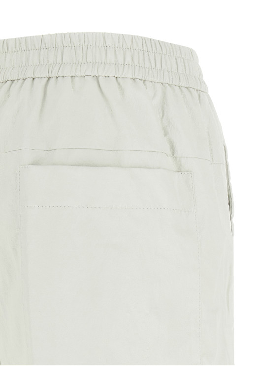 Leather-effect bermuda shorts White Leather-effect bermuda shorts White