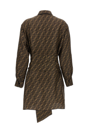 Платье с монограммой FF Коричневый FENDI FDB613A8G3F1440 Платье с монограммой FF Коричневый FENDI FDB613A8G3F1440