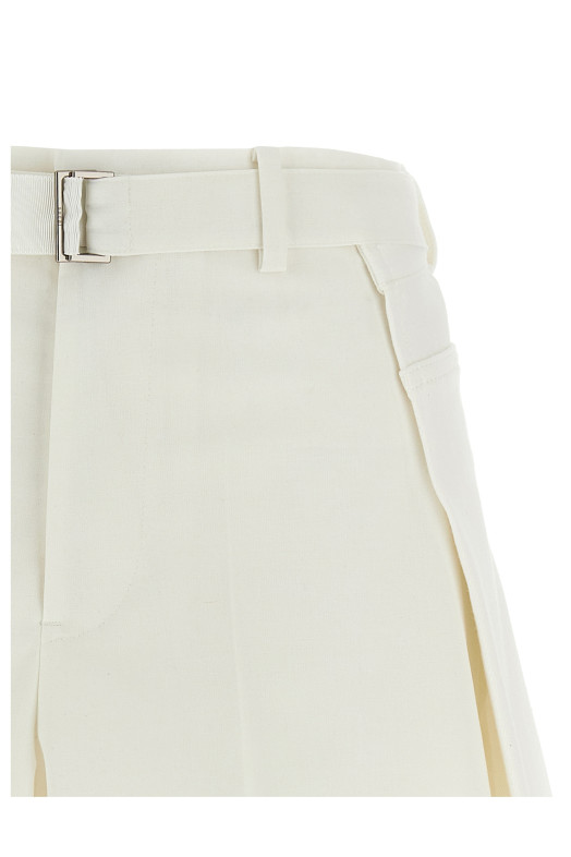 Wool insert shorts White