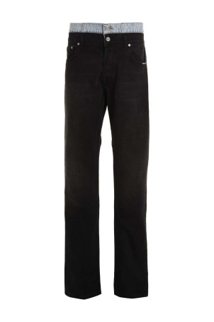 Джинсы с двойной талией, разноцветные VTMNTS (VL16PA400BBLACKLIGHTBLUE)