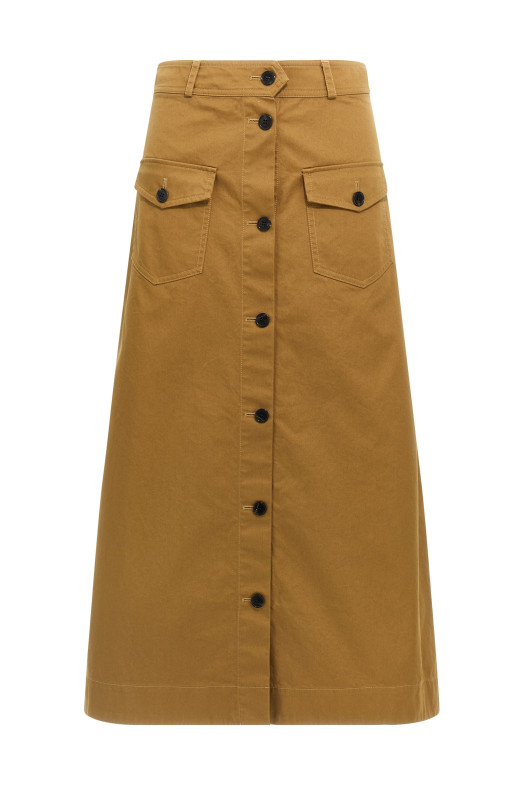 Юбка миди коричневая SAINT LAURENT 817344Y04VY2100