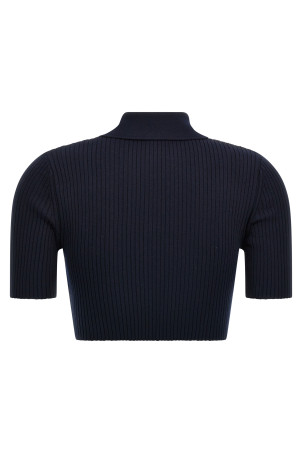 Ребристая рубашка-поло Синий COURREGES 125MPO046FI00017075 Ребристая рубашка-поло Синий COURREGES 125MPO046FI00017075
