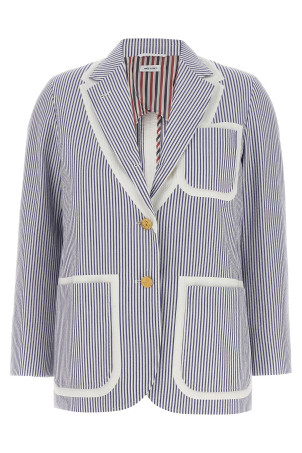 Single-breasted seersucker blazer Multicolor Single-breasted seersucker blazer Multicolor