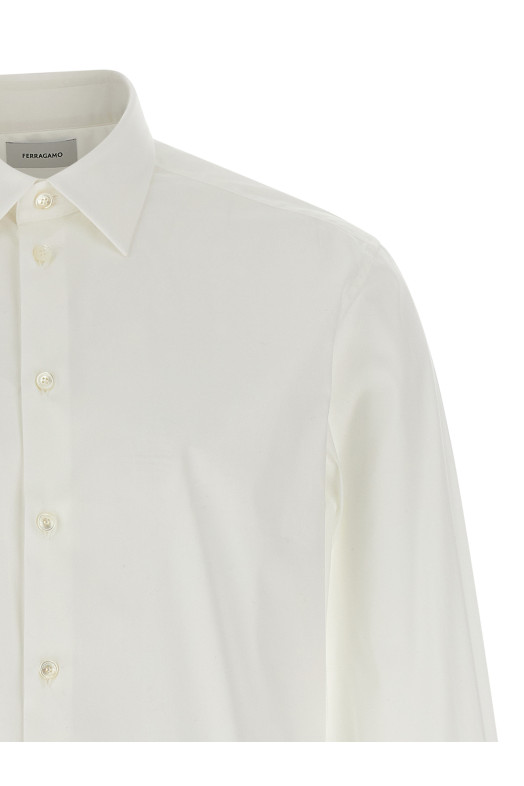 Сорочка з попліну Біла FERRAGAMO 780366WHITE Сорочка з попліну Біла FERRAGAMO 780366WHITE