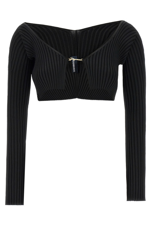 'Le Maille Pralu' cropped cardigan Black 'Le Maille Pralu' cropped cardigan Black