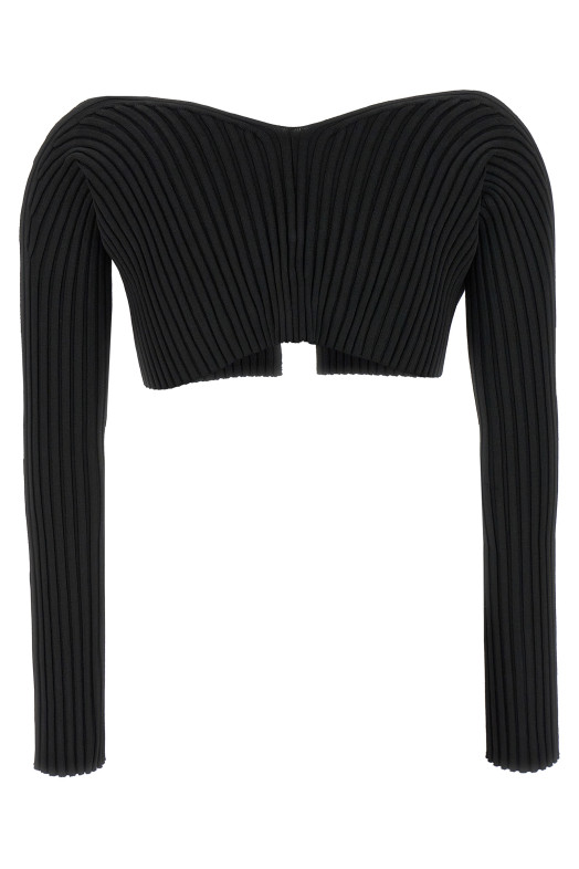 'Le Maille Pralu' cropped cardigan Black 'Le Maille Pralu' cropped cardigan Black