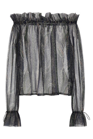 Блузка с люрексом Многоцветный SAINT LAURENT 823001Y4K854007 Блузка с люрексом Многоцветный SAINT LAURENT 823001Y4K854007