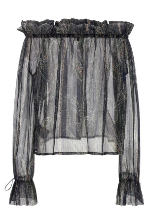 Блузка с люрексом Многоцветный SAINT LAURENT 823001Y4K854007 Блузка с люрексом Многоцветный SAINT LAURENT 823001Y4K854007