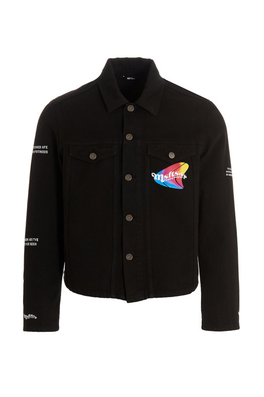 Logo denim jacket Black