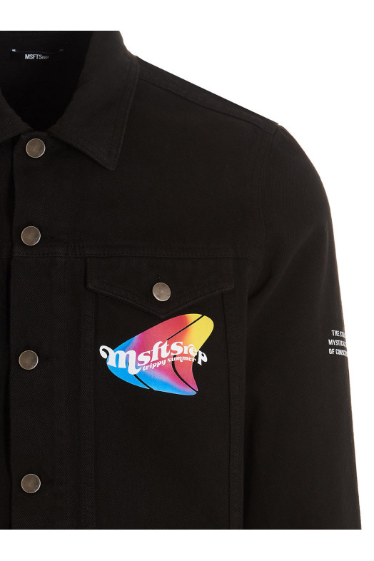 Logo denim jacket Black