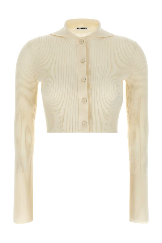 Ribbed cardigan White Ribbed cardigan White