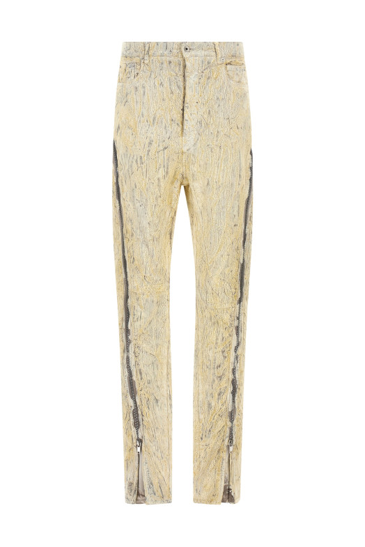 Золотые джинсы RICK OWENS 'Bolan Banana' RR01E5343SMMC11