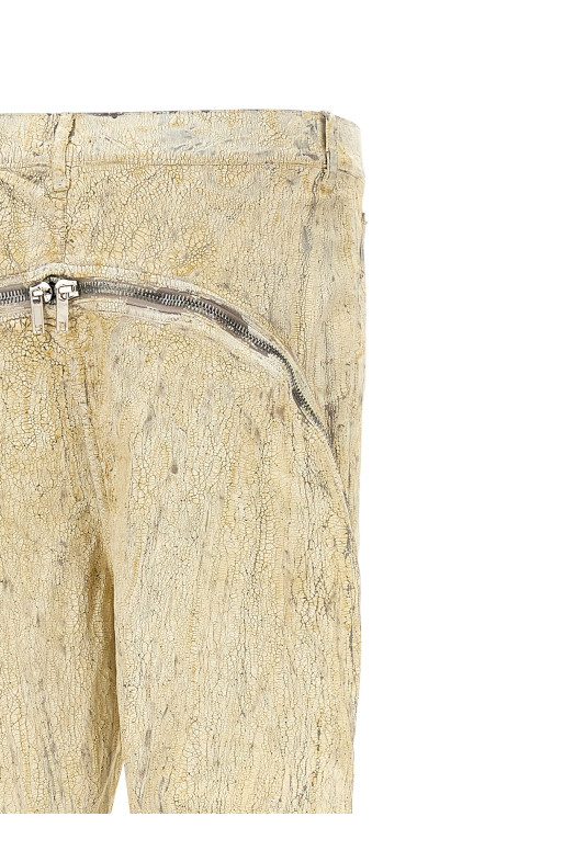 Золотые джинсы RICK OWENS 'Bolan Banana' RR01E5343SMMC11