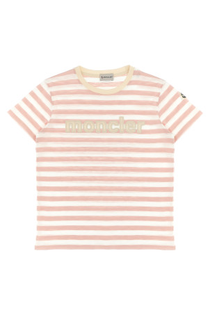 Смугаста футболка Рожевий MONCLER ENFANT K19548C0002289AWNF05 Смугаста футболка Рожевий MONCLER ENFANT K19548C0002289AWNF05