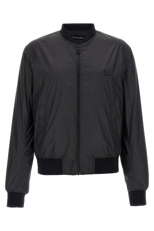 Куртка-бомбер с бляшками логотипа Черный DOLCE & GABBANA G9BLMTFUS27N0000