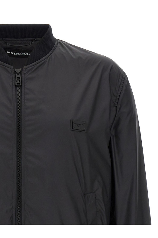 Куртка-бомбер з логотипом Чорний DOLCE & GABBANA G9BLMTFUS27N0000 Куртка-бомбер з логотипом Чорний DOLCE & GABBANA G9BLMTFUS27N0000