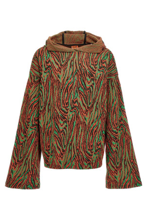 Flow Jacquard' hooded sweater Multicolor