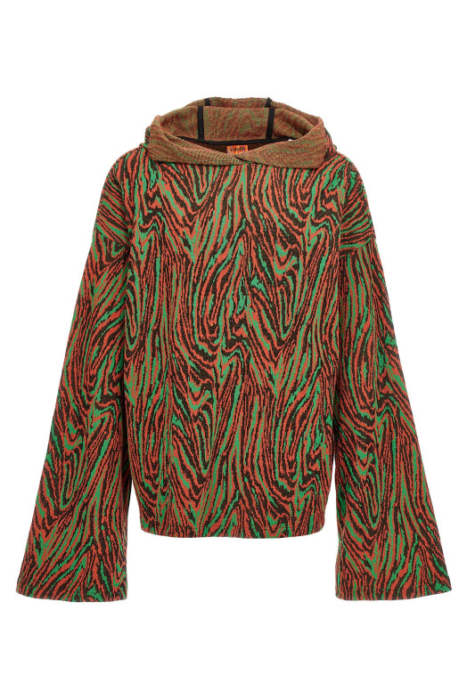 Flow Jacquard' hooded sweater Multicolor