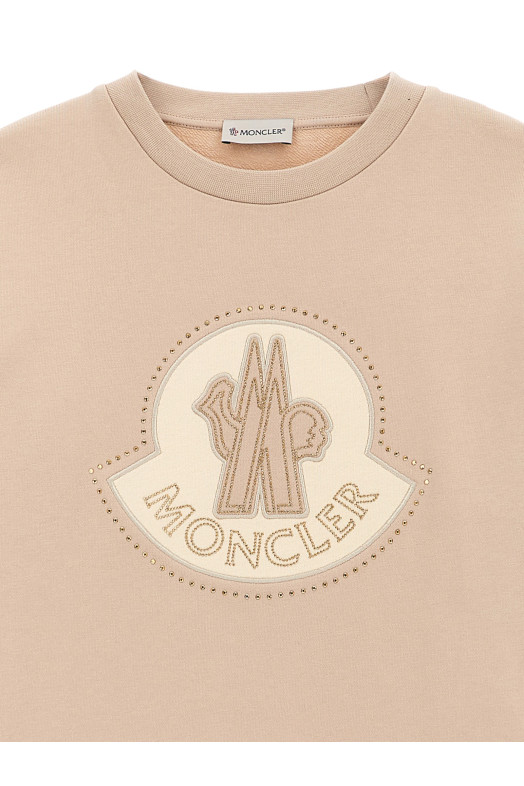 Світшот зі стразами з логотипом Рожевий MONCLER ENFANT K19548G0000889AKM51N Світшот зі стразами з логотипом Рожевий MONCLER ENFANT K19548G0000889AKM51N