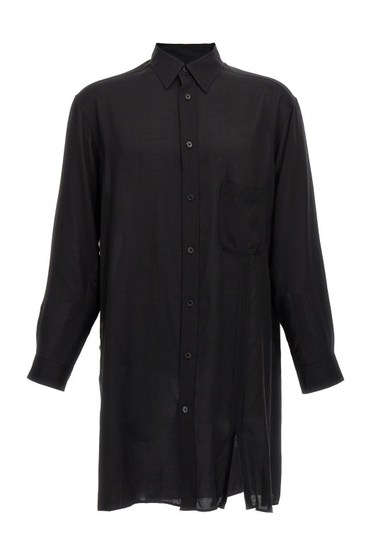 Сорочка YOHJI YAMAMOTO 'Целюлозна блузка на блискавці на ґудзиках' Чорна HPB30235BLACK1 Сорочка YOHJI YAMAMOTO 'Целюлозна блузка на блискавці на ґудзиках' Чорна HPB30235BLACK1