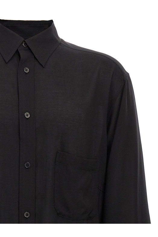 Сорочка YOHJI YAMAMOTO 'Целюлозна блузка на блискавці на ґудзиках' Чорна HPB30235BLACK1 Сорочка YOHJI YAMAMOTO 'Целюлозна блузка на блискавці на ґудзиках' Чорна HPB30235BLACK1