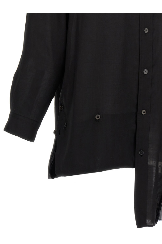 Сорочка YOHJI YAMAMOTO 'Целюлозна блузка на блискавці на ґудзиках' Чорна HPB30235BLACK1 Сорочка YOHJI YAMAMOTO 'Целюлозна блузка на блискавці на ґудзиках' Чорна HPB30235BLACK1