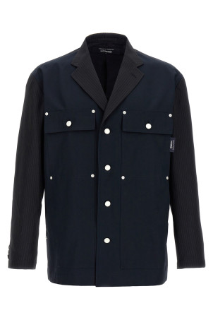 Блейзер в смужку Синій COMME DES GARҪONS HOMME HOJ0121 Блейзер в смужку Синій COMME DES GARҪONS HOMME HOJ0121